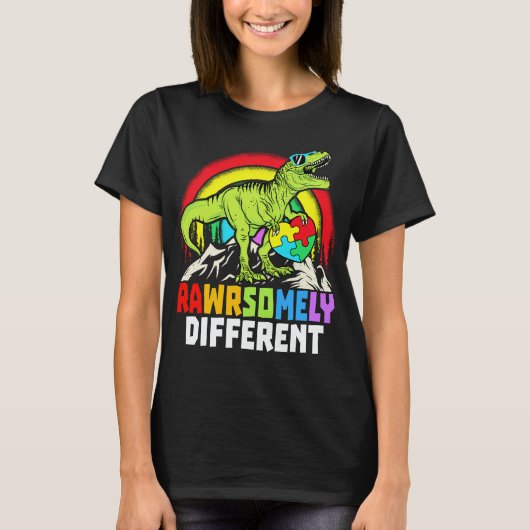 T-shirt Sensibilisation sur l'autisme Dinosaure radicaleme (Devant)