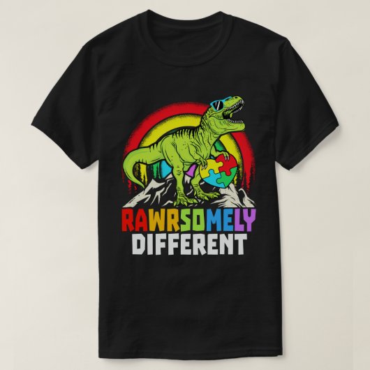 T-shirt Sensibilisation sur l'autisme Dinosaure radicaleme (Design devant)