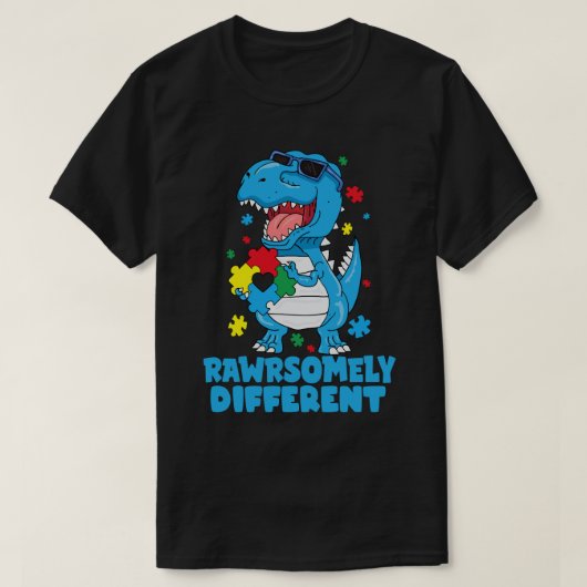 T-shirt Sensibilisation sur l'autisme Dinosaure radicaleme (Design devant)