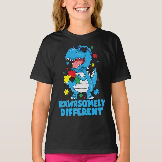 T-shirt Sensibilisation sur l'autisme Dinosaure radicaleme (Devant)