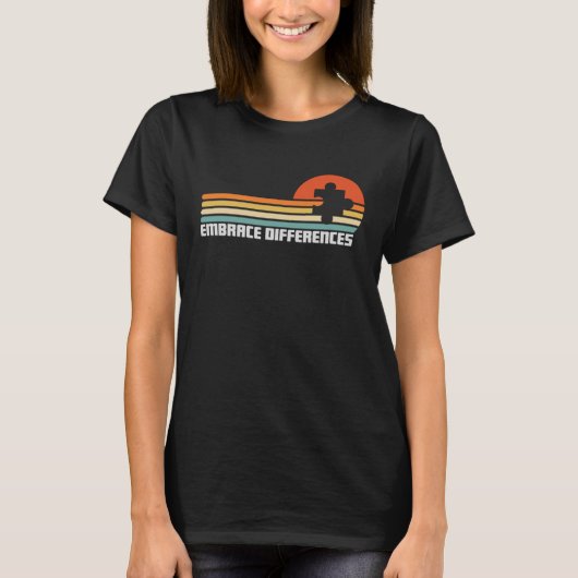 T-shirt Sensibilisation sur l'autisme Embrace Différences (Devant)