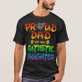 T-shirt Sensibilisation sur l'autisme Fier Papa De La Fill