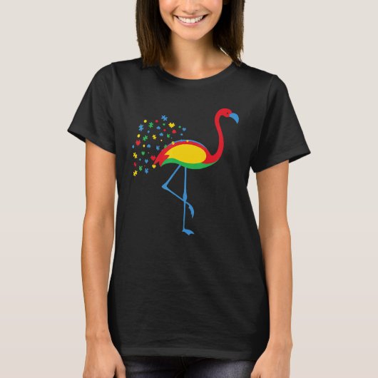 T-shirt Sensibilisation sur l'autisme Flamant rose Couleur (Devant)