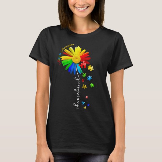 T-shirt Sensibilisation sur l'autisme Fleur marguerite Cho (Devant)