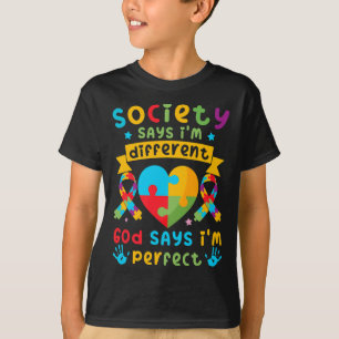 T-shirt Sensibilisation sur l'autisme Garçons Dieu dit que