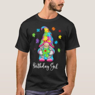 T-shirt Sensibilisation sur l'autisme Gnome Puzzle Filles