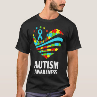 T-shirt Sensibilisation sur l'autisme Heart Support Autist