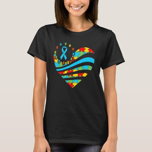 T-shirt Sensibilisation sur l'autisme Heart Support Autist (Devant)