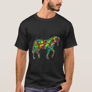 T-shirt Sensibilisation sur l'autisme Horse Funny Puzzle A
