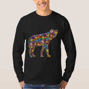 T-shirt Sensibilisation sur l'autisme Hyena Animaux Puzzle