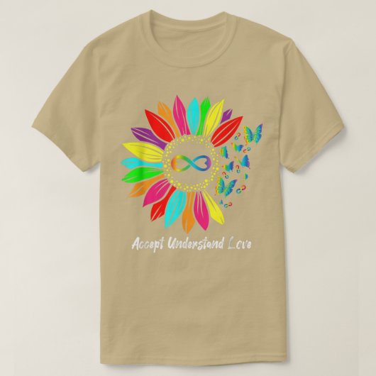 T-shirt Sensibilisation sur l'autisme Infinité Accepter Co (Design devant)