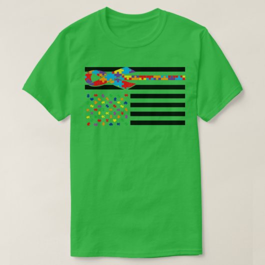 T-shirt Sensibilisation sur l'autisme Jour Drapeau Drapeau (Design devant)