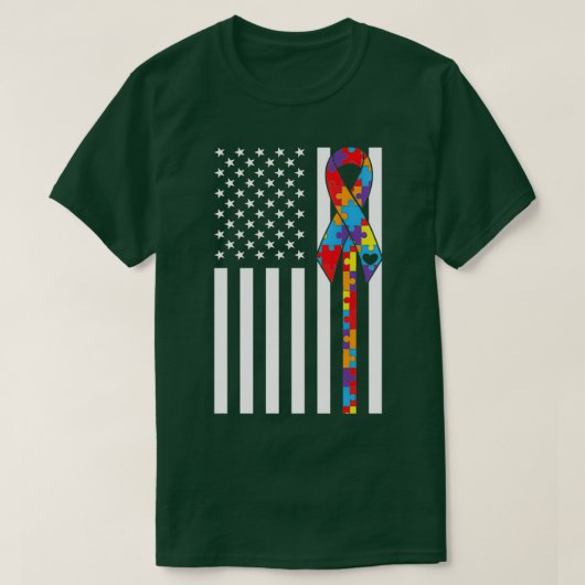 T-shirt Sensibilisation sur l'autisme Jour Drapeau Drapeau (Design devant)