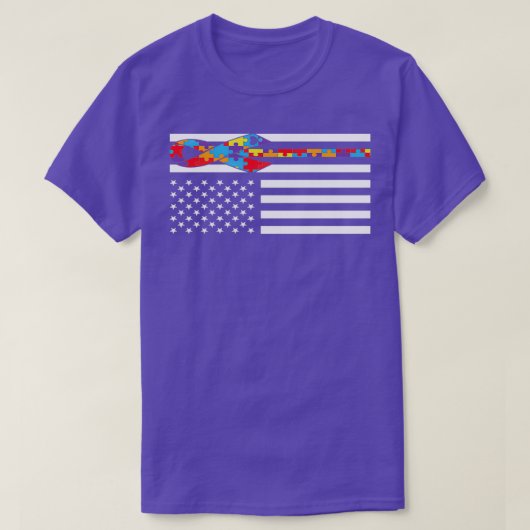 T-shirt Sensibilisation sur l'autisme Jour Drapeau Drapeau (Design devant)