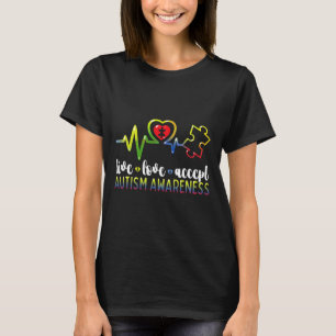 T-shirt Sensibilisation sur l'autisme Live Love Accepter