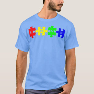 T-shirt Sensibilisation sur l'autisme Love puzzle pièces