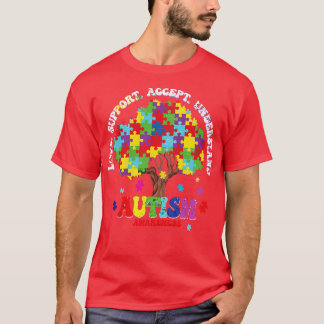 T-shirt Sensibilisation sur l'autisme Love Support Accepte