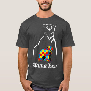 T-shirt Sensibilisation sur l'autisme Mama Ours Maman Sout