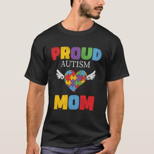 T-shirt Sensibilisation sur l'autisme Maman Fier Fils Auti (Devant)