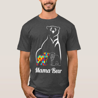 T-shirt Sensibilisation sur l'autisme maman ours maman enf