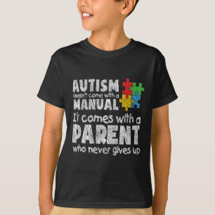 T-shirt Sensibilisation sur l'autisme Maman Papa Parents A