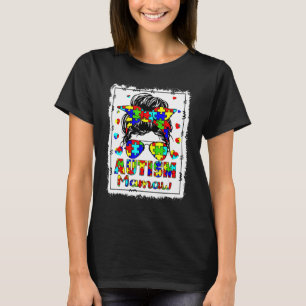 T-shirt Sensibilisation sur l'autisme Mamaw Life Messy Bun