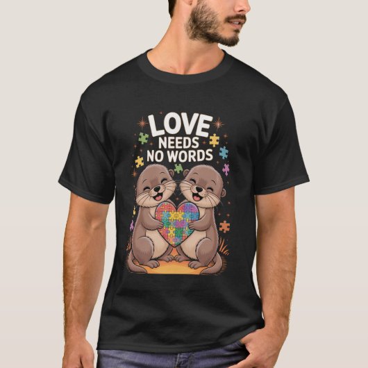 T-shirt Sensibilisation sur l'autisme Mois Otter Acceptati (Devant)