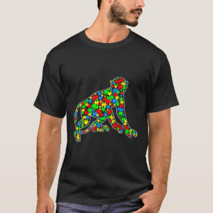 T-shirt Sensibilisation sur l'autisme Monkey Funny Puzzle
