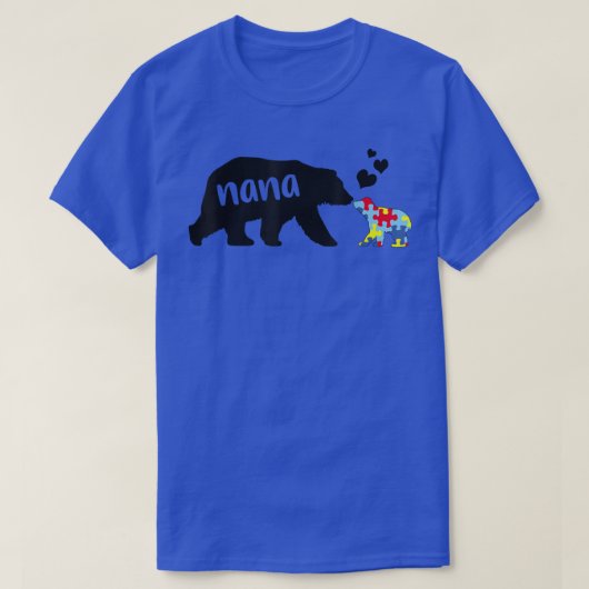 T-shirt Sensibilisation sur l'autisme Nana Ours Puzzle Piè (Design devant)
