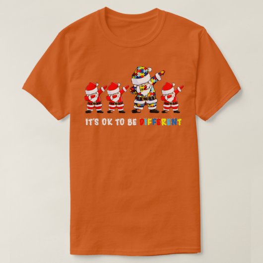 T-shirt Sensibilisation sur l'autisme Noël C'Est Ok D'Être (Design devant)