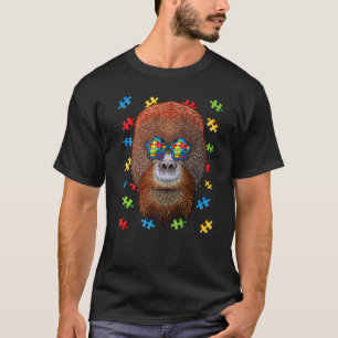 T-shirt Sensibilisation sur l'autisme Orangutan Puzzle Lun