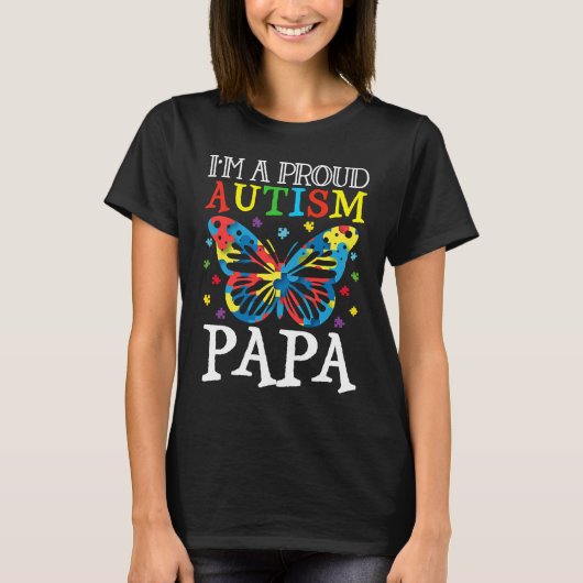T-shirt Sensibilisation sur l'autisme Papillon Je suis un (Devant)