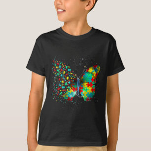 T-shirt Sensibilisation sur l'autisme Papillon Peace Lover