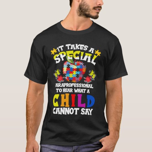 T-shirt Sensibilisation sur l'autisme Paraprofessionnelle  (Devant)