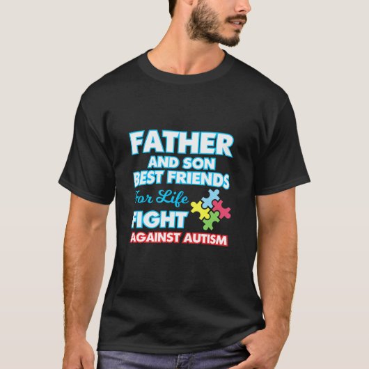 T-shirt Sensibilisation sur l'autisme Père Ans Son Bff Des (Devant)