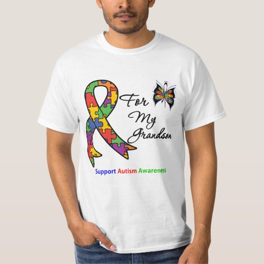 T-shirt Sensibilisation sur l'autisme pour mon petit-fils (Devant)