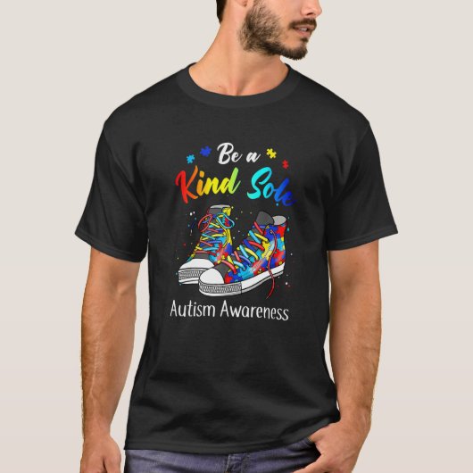 T-shirt Sensibilisation sur l'autisme Puzzle Chaussures Êt (Devant)