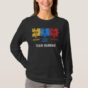 T-shirt Sensibilisation sur l'autisme Puzzle Chimie Geek P