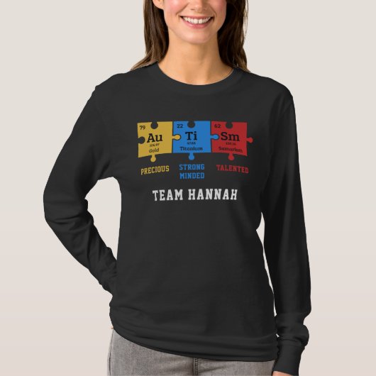 T-shirt Sensibilisation sur l'autisme Puzzle Chimie Geek P (Devant)