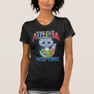 T-shirt Sensibilisation sur l'autisme Puzzle Cute Dino Aut