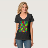 T-shirt Sensibilisation sur l'autisme Puzzle Pièce Autisti (Devant entier)