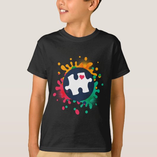 T-shirt Sensibilisation sur l'autisme Puzzle Piece Love Au (Devant)