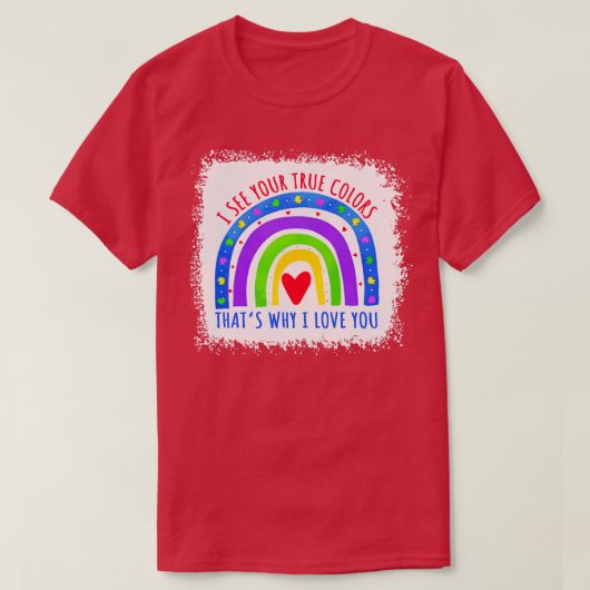 T-shirt Sensibilisation sur l'autisme Rainbow Puzzle Pièce (Design devant)