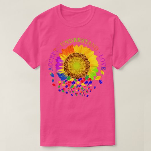 T-shirt Sensibilisation sur l'autisme s Sunflower Accepter (Design devant)