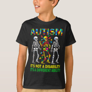 T-shirt Sensibilisation sur l'autisme Skeleton Danser Auti