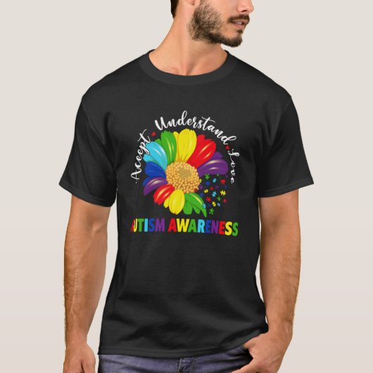 T-shirt Sensibilisation sur l'autisme Sunflower Accepter C (Devant)