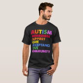 T-shirt Sensibilisation sur l'autisme Support Soins Accept (Devant entier)