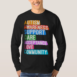 T-shirt Sensibilisation sur l'autisme Support Soins Accept
