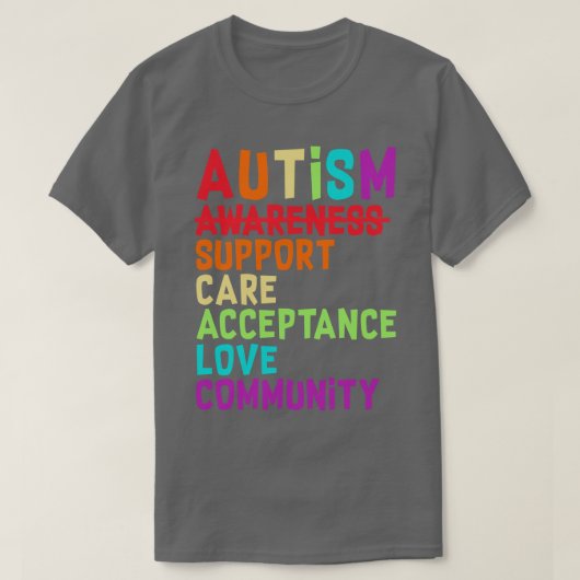 T-shirt Sensibilisation sur l'autisme Support Soins Accept (Design devant)