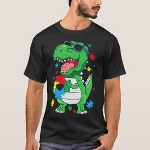 T-shirt Sensibilisation sur l'autisme T Rex Dinosaur Puzzl